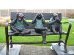 BRONZEN TUINBEELD 'HOREN,ZIEN EN ZWIJGEN' EXCLUSIEF TOPSTUK!, Ophalen of Verzenden, Nieuw, Overige materialen, Dierenbeeld