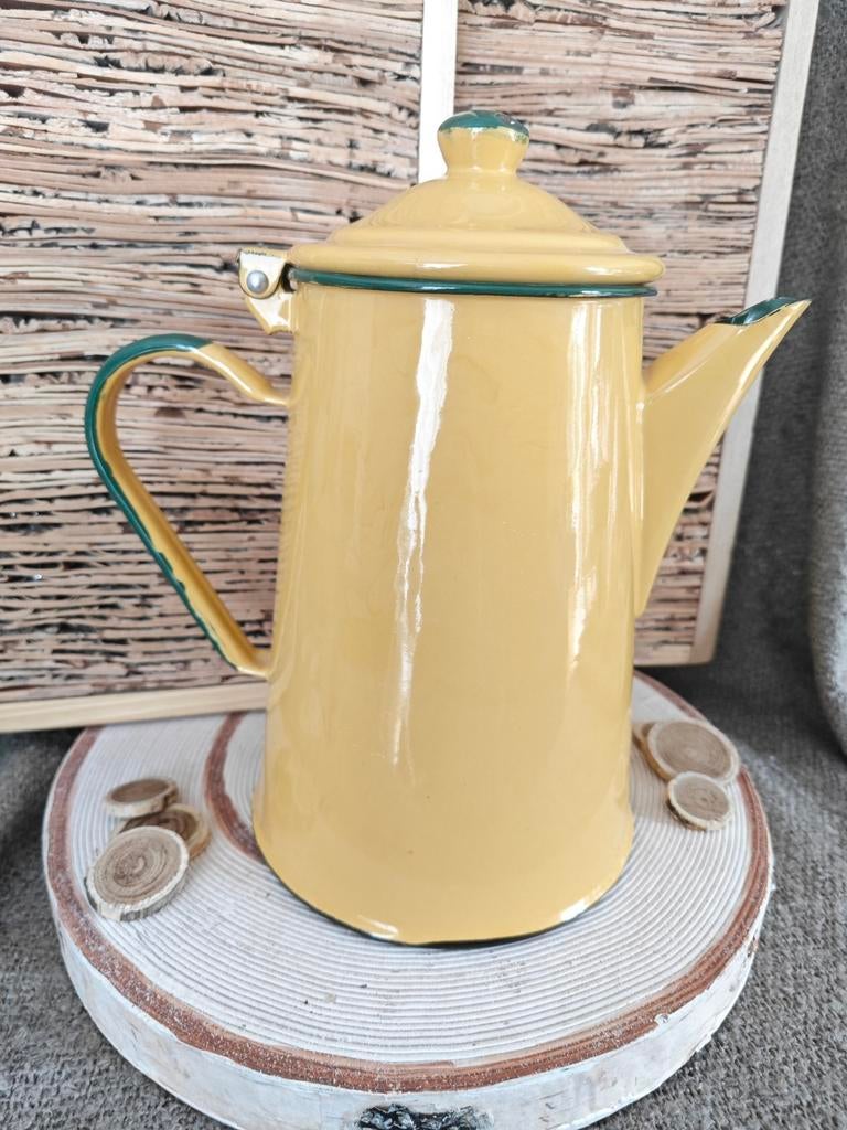 Cafetière Métal Émaillé Jaune Vert, Ophalen of Verzenden, Nieuw