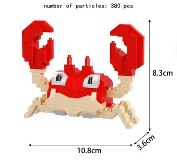 Microbrick pokemon Krabby, blokken, geen officiële Lego 