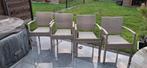 Prachtige tuinstoelen ,wicker,stapelbaar 4 stuks, Tuin en Terras, Tuinsets en Loungesets, Ophalen, 4 zitplaatsen, Zo goed als nieuw