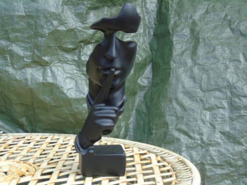 statue en polyrésine patinée noire ( le silence ) , nouveau, Jardin & Terrasse, Statues de jardin, Neuf, Abstrait, Synthétique