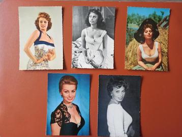 5 cartes VINTAGE, Sophia Loren beschikbaar voor biedingen