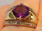Nieuwe massief gouden ring met Amethist en Briljanten, Verzenden, Paars, Nieuw, Kleiner dan 17