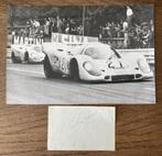 Persfoto + handtekening PEDRO RODRIGUEZ PORSCHE 917 SPA '71, Verzenden, Gebruikt, Auto's