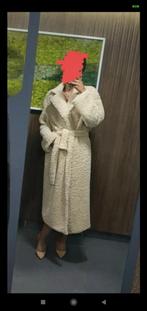 Manteau hiver bouclettes beige très long taille L, Ophalen, Zo goed als nieuw, Maat 42/44 (L), Beige