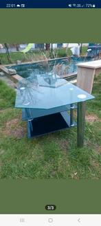Meubels van glas en chroom H.45x89x44CM, Zo goed als nieuw