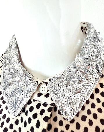 ESSENTIEL ANTWERP JURK MET PAILLETTEN KRAAG, 40 (NEW €285)💖 beschikbaar voor biedingen