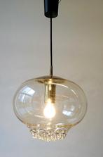 Vintage Peill & Putzler hanglamp messing amber retro 70's, Huis en Inrichting, Lampen | Plafondlampen, Ophalen of Verzenden, Gebruikt