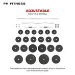 PH Fitness Halterset 100KG 30 mm - Gewichten Halters Homegym, Sport en Fitness, Fitnessmaterialen, Ophalen of Verzenden, Nieuw