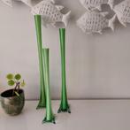 Drie vintage, glazen solifleur vazen., Ophalen