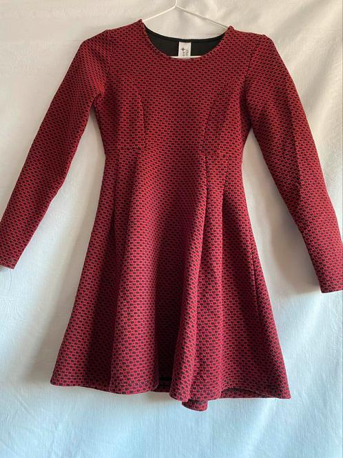 A-lijn jurkje bordeaux zwart 146 - 152 C&A, Kinderen en Baby's, Kinderkleding | Maat 146, Zo goed als nieuw, Jurk of Rok, Ophalen of Verzenden