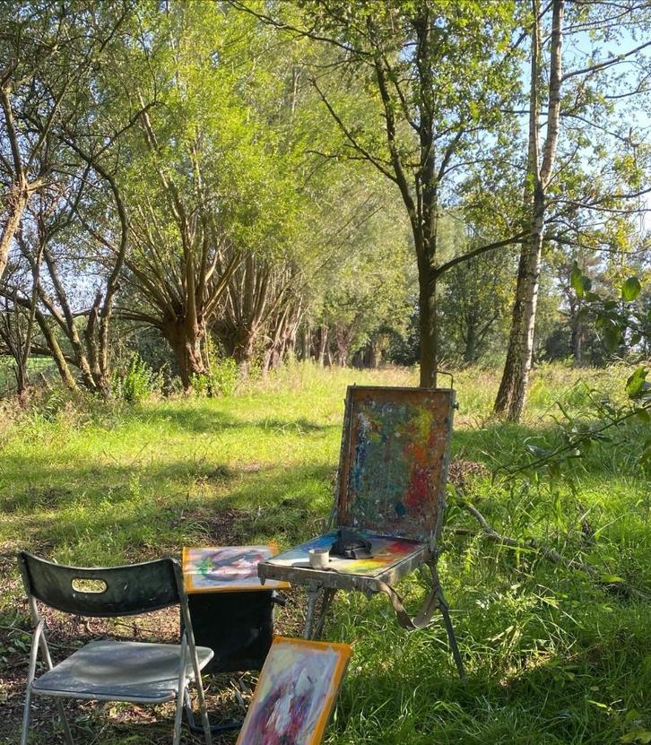 Schilderen rond Lier, plein air, olieverf, impressionisme., Hobby & Loisirs créatifs, Peinture, Neuf, Peinture à l'huile, Enlèvement