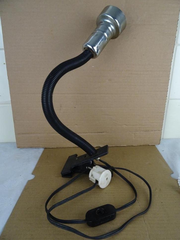 Vintage lamp bureaulamp tafellamp buigbare lamp + klem 1960, Huis en Inrichting, Lampen | Overige, Ophalen of Verzenden
