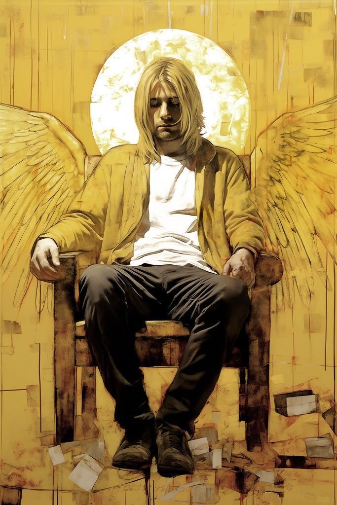 Kurt Cobain - Glicee op doek XXL, Antiek en Kunst, Kunst | Litho's en Zeefdrukken, Ophalen