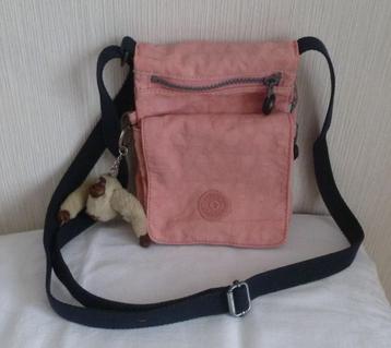 Kipling sac bandoulière "eldorado" rose + singe