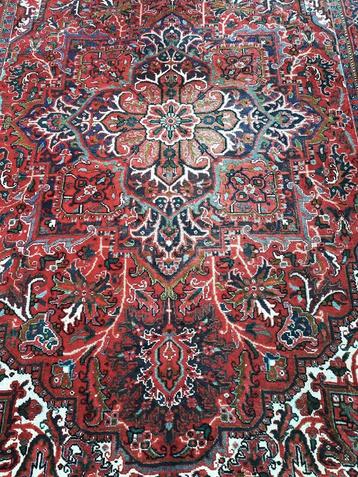 Groot Antieke handgeknoopt tapijt- 350x240 (Heriz) Uit Iran beschikbaar voor biedingen