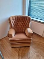 2 x eenzit zetel bruin/cognac kleur, Ophalen, Gebruikt