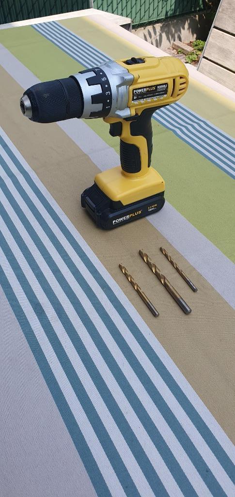 PowerPlus accu-boormachine, Doe-het-zelf en Bouw, Gereedschap | Handgereedschap, Zo goed als nieuw, Ophalen