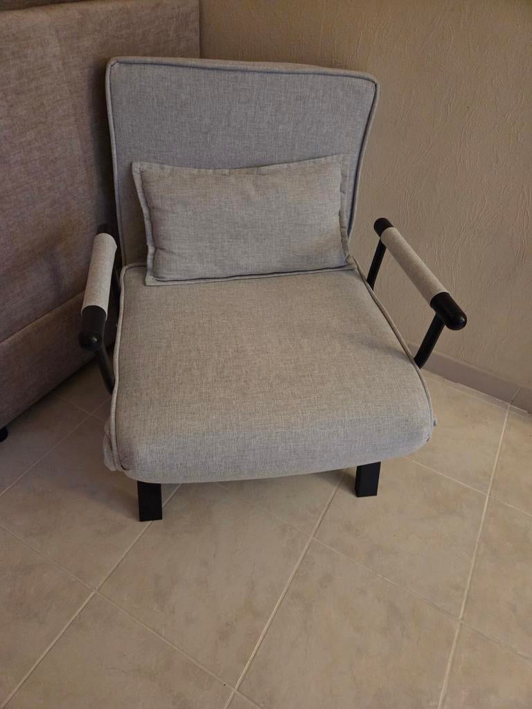 Fauteuil-lit convertible, Maison & Meubles, Fauteuils, Comme neuf, Métal, Enlèvement