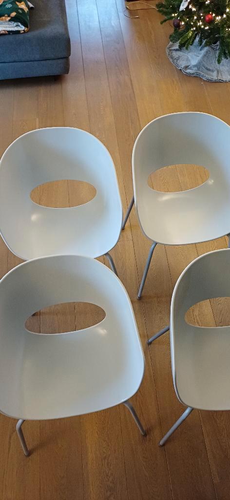 Set van 4 intesi orbit large stoelen, Huis en Inrichting, Stoelen, Gebruikt, Vier, Kunststof, Wit, Ophalen