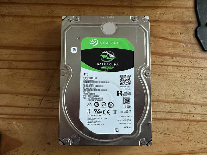 4TB HDD’s Seagate BarraCuda Pro (4 Stuks), Computers en Software, Harde schijven, Gebruikt, Server, Intern, HDD, SATA, Ophalen of Verzenden