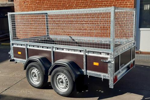 Remorque double essieux 130 x 258 + Grillages + Accès + COC, Auto diversen, Aanhangers en Bagagewagens, Nieuw, Ophalen