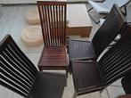 4x stoelen, massief hout, Ophalen, Gebruikt, Bruin, Vier