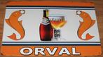 ORVAL BIER : Metalen Bord Orval Abdijbier, Verzamelen, Biermerken, Verzenden, Nieuw, Reclamebord, Plaat of Schild, Overige merken