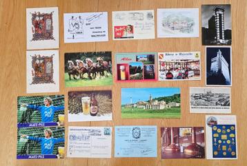 Lot 19 cartes postales Brasseries + 2 Autographes JM Pfaff beschikbaar voor biedingen