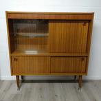 Vintage highboard barkast wandkast teak, Huis en Inrichting, Kasten | Vitrinekasten, Ophalen of Verzenden, Glas