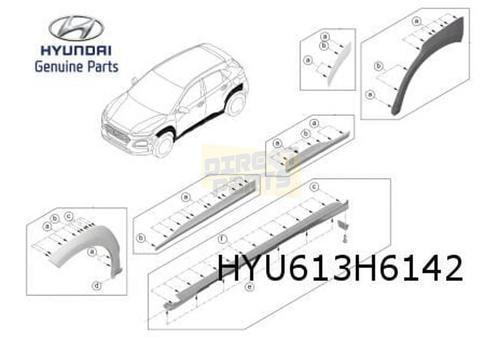 Hyundai Kona wielkuiplijst voorscherm Rechts (CA Black) Orig, Auto-onderdelen, Carrosserie, Spatbord, Hyundai, Nieuw, Verzenden