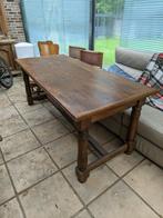 Massief Houten tafel 190x85cm, 150 tot 200 cm, Rechthoekig, Eikenhout, Zo goed als nieuw