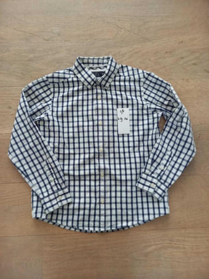 Mooi hemdje met oprolbare mouwen 7-8 jaar LFT, Kinderen en Baby's, Kinderkleding | Maat 122, Zo goed als nieuw, Jongen, Overhemd of Blouse