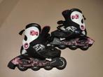 Zwart roze skeelers inline skates roller rolschaatsen 32 34, Autres marques, Utilisé, Enlèvement ou Envoi, Rollers 4 roues en ligne