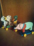 Ancien jouet bois' animaux roulettes, Enlèvement ou Envoi