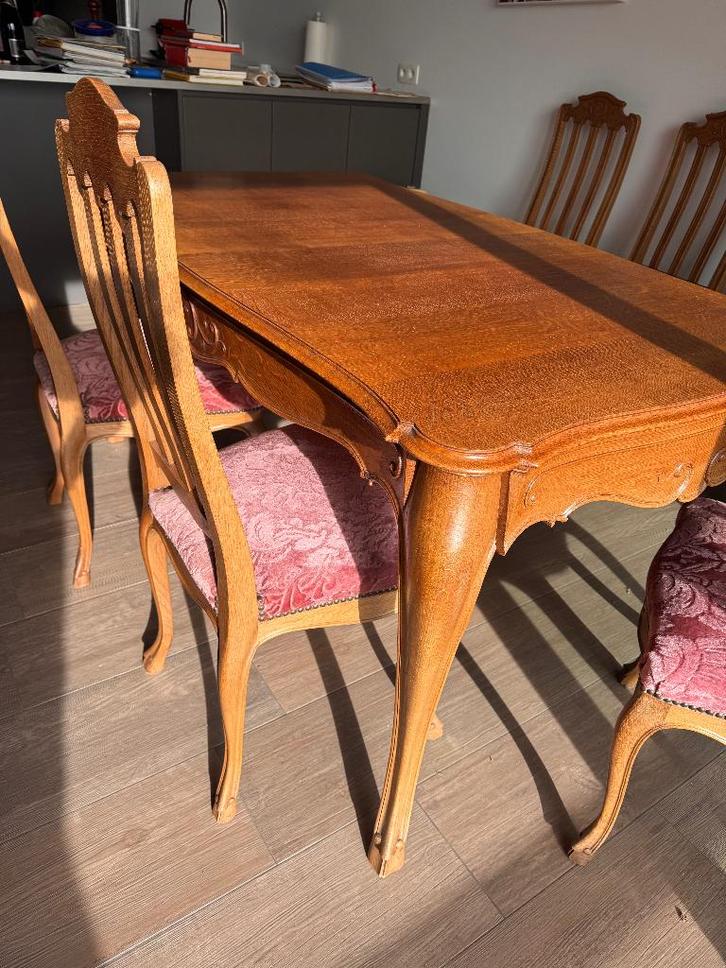 Grande table de salle à manger en chêne massif,, Maison & Meubles, Salles à manger complètes, Comme neuf, 8 chaises ou plus, Enlèvement