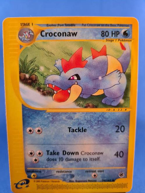 Croconaw 74/165 - Expedition Base Set, Hobby en Vrije tijd, Verzamelkaartspellen | Pokémon, Zo goed als nieuw, Verzenden