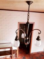 Antieke koperen luster, Ophalen, Zo goed als nieuw, Glas, Antiek