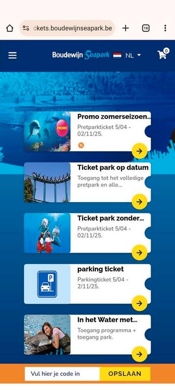 10 € korting per persoon Boudewijn Seapark beschikbaar voor biedingen