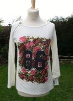 mooie fijne sweater / trui wit bloemen wafel motief rits TU, Vêtements | Femmes, Taille 36 (S), Enlèvement ou Envoi, Blanc, Neuf