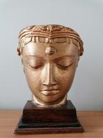 masque en plâtre Bouddha sur socle en bois, Antiquités & Art, Art | Sculptures & Bois, Enlèvement