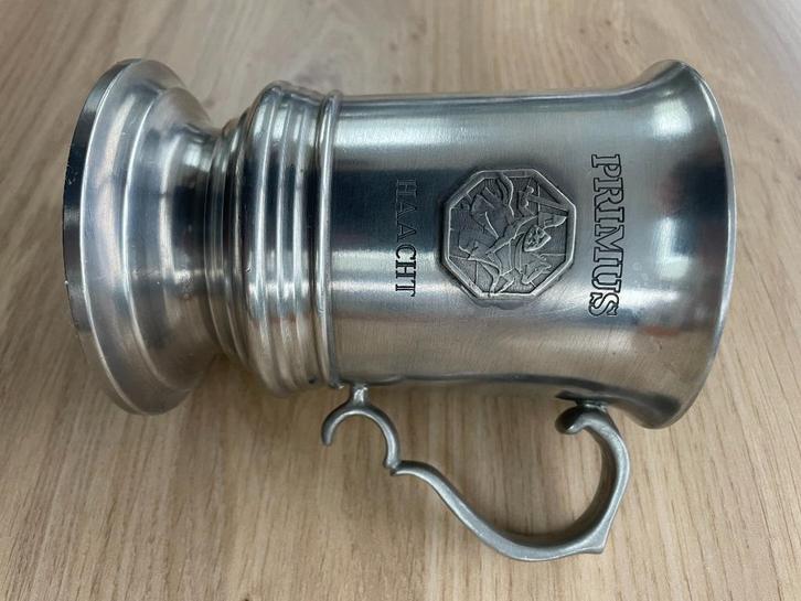 tinnen beker - Primus Haacht - Potstainiers Hutois, Antiek en Kunst, Antiek | Tin, Ophalen of Verzenden