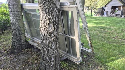 Vast raam met dubbele isolerende beglazing, Doe-het-zelf en Bouw, Deuren en Vliegenramen, Gebruikt, Buitendeur, 200 tot 215 cm