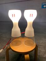 Paar vintage Ikea-lampen in gezandstraald opaline glas, Huis en Inrichting, Lampen | Overige, Ophalen of Verzenden, Zo goed als nieuw