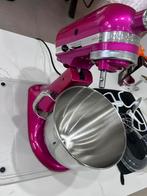 KitchenAid artisan rose framboise avec accessoires, Comme neuf, Robot pâtissier