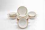 Service 6 tasses à bouillon Minton bone china blanc or, Enlèvement ou Envoi