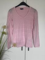 Tommy Hilfiger Trui – Lichtroze V-hals met Textuur (Maat S), Tommy hilfiger, Ophalen of Verzenden, Zo goed als nieuw, Roze