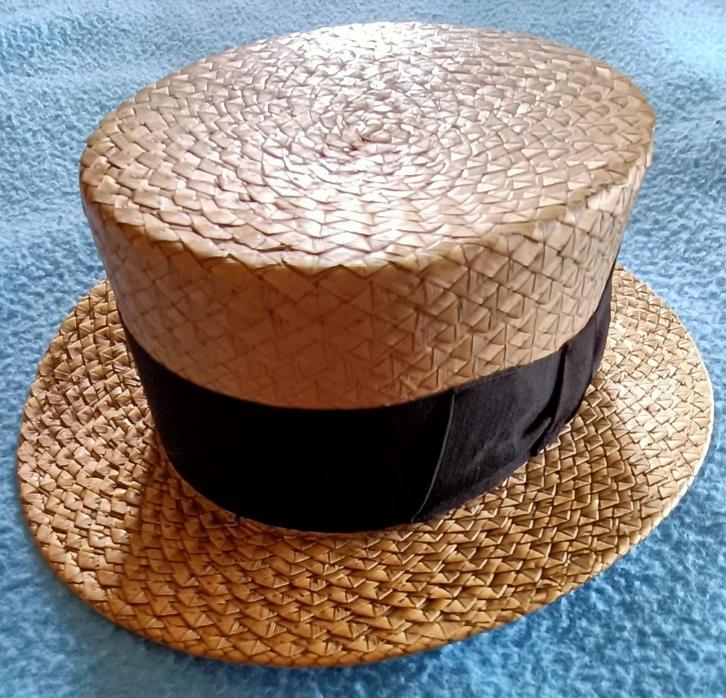 Chapeau canotier d'époque (1945) en très bon état, Kleding | Dames, Hoeden en Petten, Gedragen, Hoed, Ophalen of Verzenden