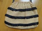 prachtige vintage tas in natuurvezels, raffia, breed 35 cm, Handtassen en Accessoires, Tassen | Damestassen, Verzenden, Gebruikt