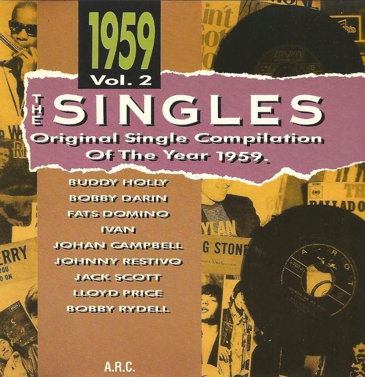 CD * THE SINGLES - 1959 Vol. 2 - ORIGINAL COMPILATION 1959, Cd's en Dvd's, Cd's | Pop, Zo goed als nieuw, 1960 tot 1980, Ophalen of Verzenden